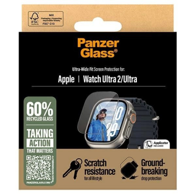 PanzerGlass Ultra-Wide Fit Ultra Screen Protection Apsauginis stiklas Apple Watch Ultra 2 - Skaidrus 3 PanzerGlass Ultra-Wide Fit Ultra Screen Protection Apsauginis stiklas Apple Watch Ultra 2 - Skaidrus 3
