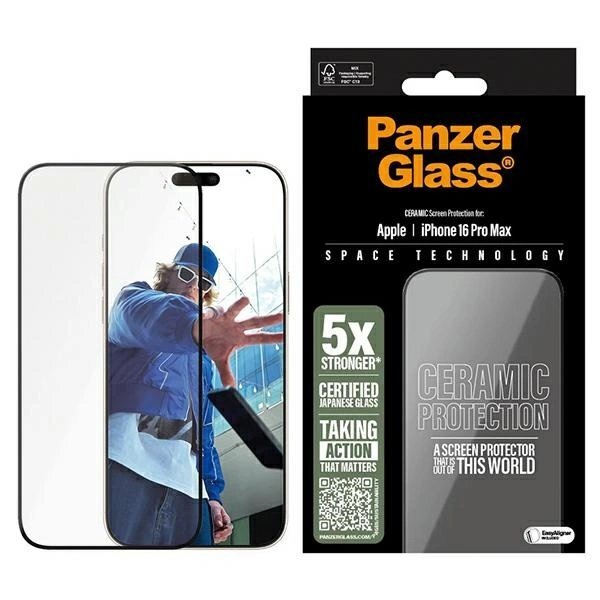 iPhone 16 Pro Max 6.9" PanzerGlass Ceramic Screen Protector Ultra-Wide Fit 2856