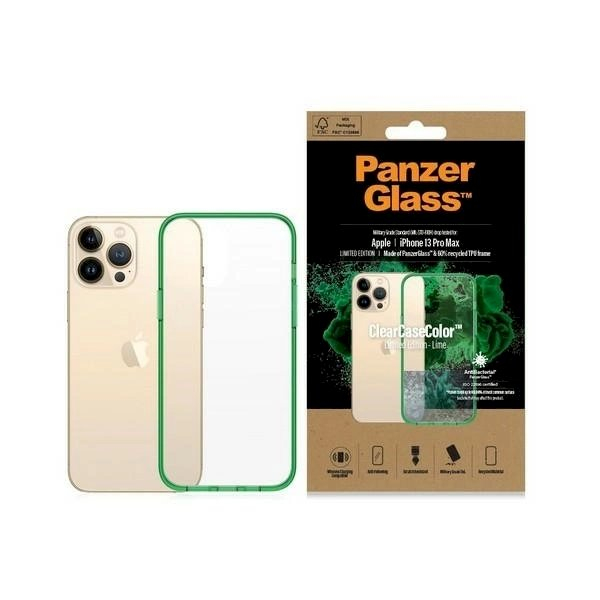 PanzerGlass Dėklas Military Grade Certified Dėklas iPhone 13 Pro Max - Permatomas žalias PanzerGlass Dėklas Military Grade Certified Dėklas iPhone 13 Pro Max - Permatomas žalias