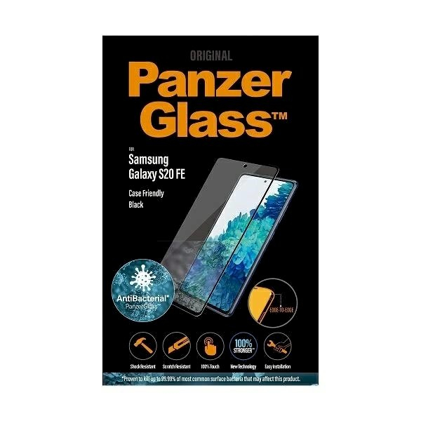 Samsung Galaxy S20 FE PanzerGlass E2E Microfracture antibakterinis apsauginis stiklas – juodas 2