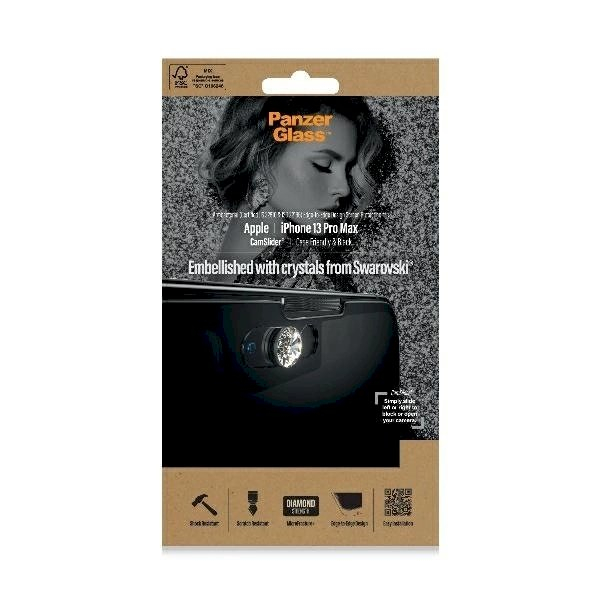 PanzerGlass E2E Microfracture Antibacterial Kameros apsauga Swarovsky Crystal iPhone 13 Pro Max -Juodas 1 PanzerGlass E2E Microfracture Antibacterial Kameros apsauga Swarovsky Crystal iPhone 13 Pro Max -Juodas 1