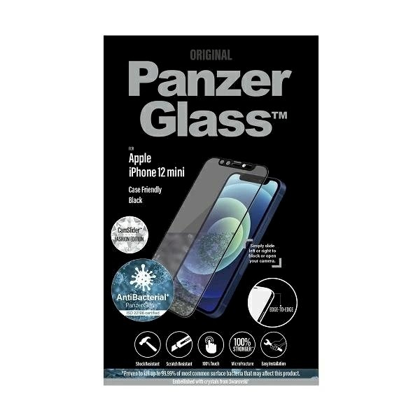 PanzerGlass E2E Microfracture Antibacterial GlassSwarovsky Crystal Camera Cover iPhone 12 mini -Juodas 2 PanzerGlass E2E Microfracture Antibacterial GlassSwarovsky Crystal Camera Cover iPhone 12 mini -Juodas 2