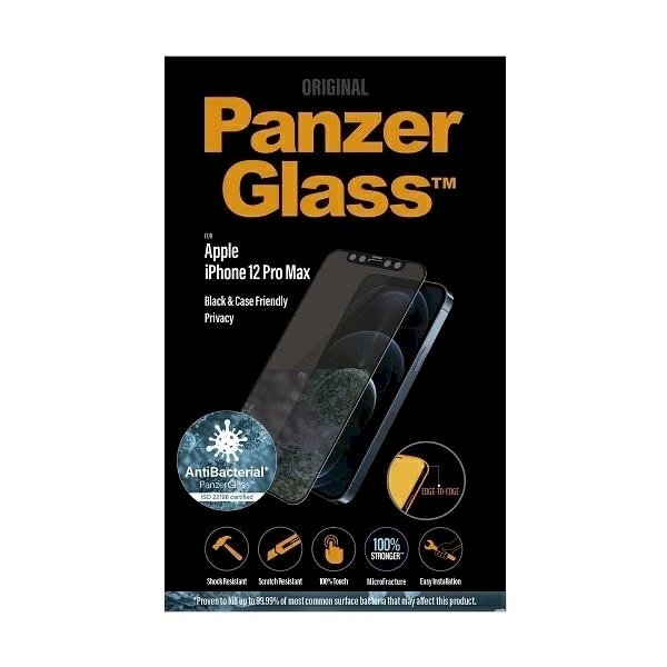 PanzerGlass E2E Super+ Microfracture antibacterial Apsauginis stiklas iPhone 12 Pro Max -Juodas 2 PanzerGlass E2E Super+ Microfracture antibacterial Apsauginis stiklas iPhone 12 Pro Max -Juodas 2