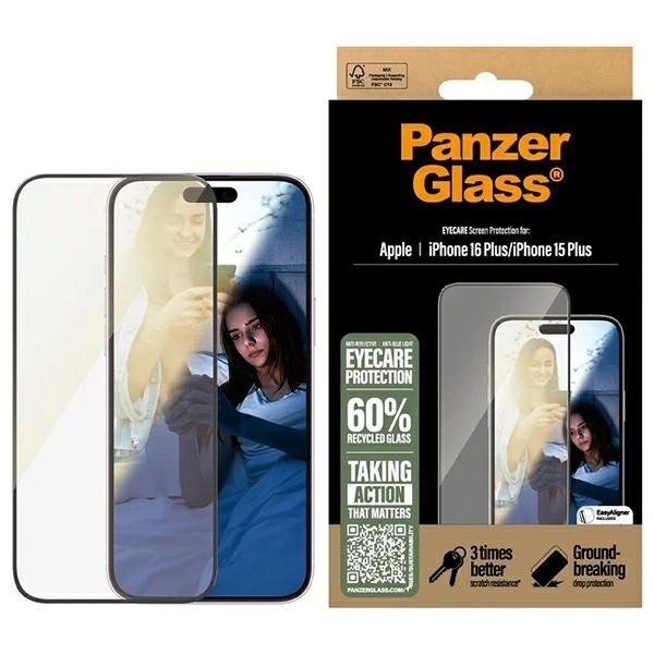 iPhone 16 Plus 6.7" PanzerGlass EyeCare Screen Protector Ultra-Wide Fit 2867 iPhone 16 Plus 6.7" PanzerGlass EyeCare Screen Protector Ultra-Wide Fit 2867