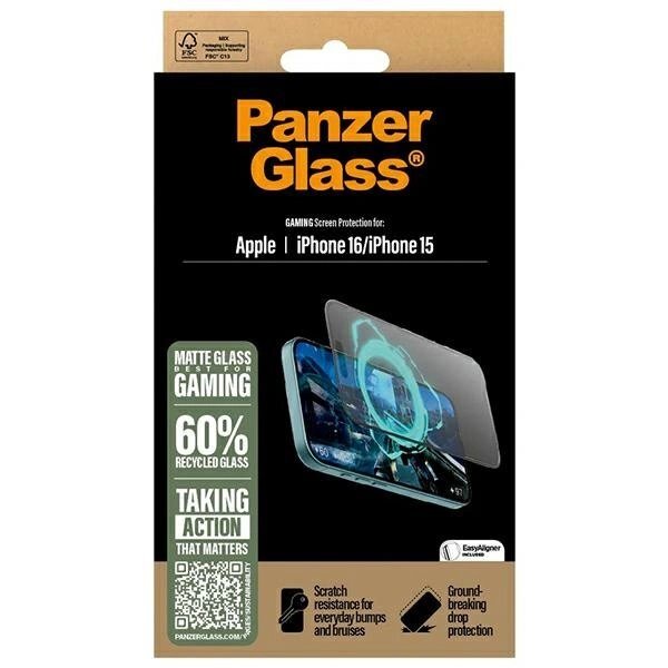 iPhone 16 6.1" PanzerGlass Gaming Screen Protector Ultra-Wide Fit 2857 3