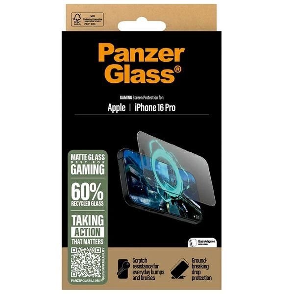 iPhone 16 Pro 6.3" PanzerGlass Gaming Screen Protector Ultra-Wide Fit 2858 3