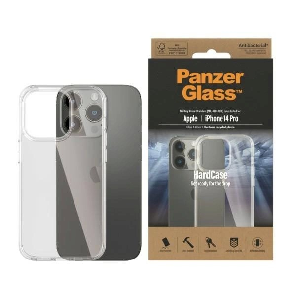 PanzerGlass HardCase antibacterial Military Grade certified Apsauginis dėklas iPhone 14 Pro - Permatomas PanzerGlass HardCase antibacterial Military Grade certified Apsauginis dėklas iPhone 14 Pro - Permatomas