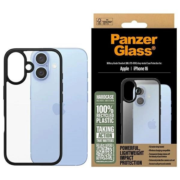 iPhone 16 – PanzerGlass HardCase dėklas 6.1" - Juodas/Juodas 1295 iPhone 16 – PanzerGlass HardCase dėklas 6.1" - Juodas/Juodas 1295