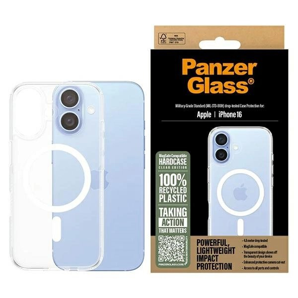 iPhone 16 – PanzerGlass HardCase dėklas 6.1" - Baltas MagSafe 1291