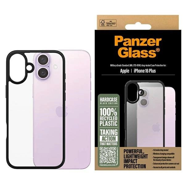 iPhone 16 Plus – PanzerGlass HardCase dėklas 6.7" - Juodas/Juodas 1297 iPhone 16 Plus – PanzerGlass HardCase dėklas 6.7" - Juodas/Juodas 1297