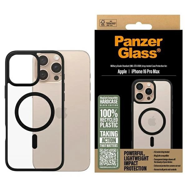iPhone 16 Pro Max – PanzerGlass HardCase dėklas 6.9" - Juodas/Juodas MagSafe 1304