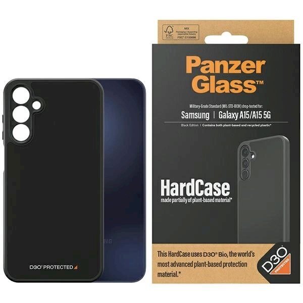 PanzerGlass Apsauginis dėklas D3O® Bio Military Grade Certification Samsung Galaxy A15 / A15 5G - Permatomas Juodas PanzerGlass Apsauginis dėklas D3O® Bio Military Grade Certification Samsung Galaxy A15 / A15 5G - Permatomas Juodas