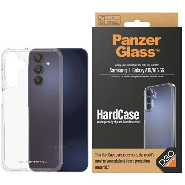 PanzerGlass Apsauginis dėklas D3O® Bio Military Grade Certification Samsung Galaxy A15 / A15 5G - Permatomas PanzerGlass Apsauginis dėklas D3O® Bio Military Grade Certification Samsung Galaxy A15 / A15 5G - Permatomas