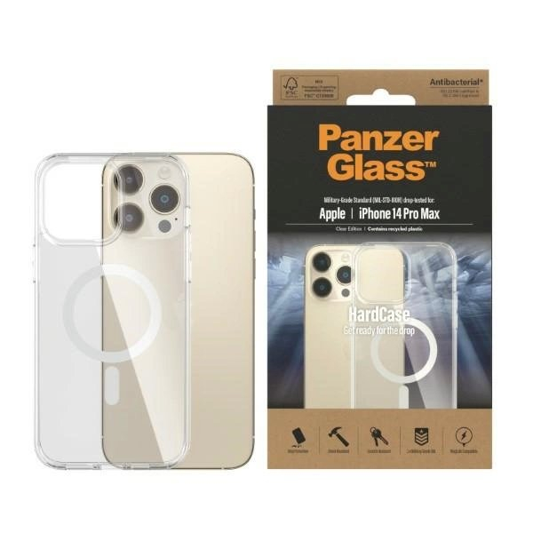 PanzerGlass Apsauginis dėklas MagSafe Antibacterial Military Grade Certified Dėklas iPhone 14 Pro Max - Permatomas PanzerGlass Apsauginis dėklas MagSafe Antibacterial Military Grade Certified Dėklas iPhone 14 Pro Max - Permatomas