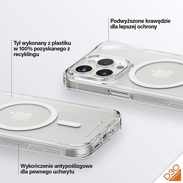 iPhone 15 Pro PanzerGlass HardCase su MagSafe ir D3O kariniu sertifikatu – skaidrus 4