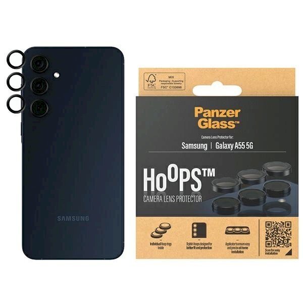 PanzerGlass Hoops Kameros apsauga Samsung Galaxy A55 5G -Juodas PanzerGlass Hoops Kameros apsauga Samsung Galaxy A55 5G -Juodas