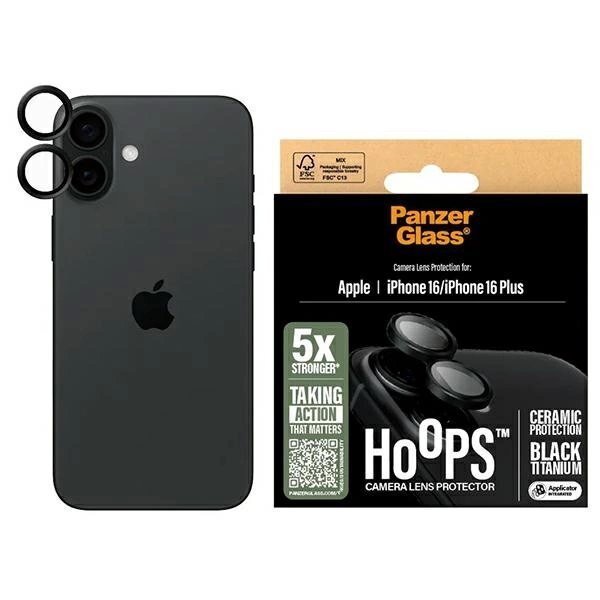iPhone 16 / 16 Plus PanzerGlass Hoops Ceramic Lens Protector 1281 iPhone 16 / 16 Plus PanzerGlass Hoops Ceramic Lens Protector 1281
