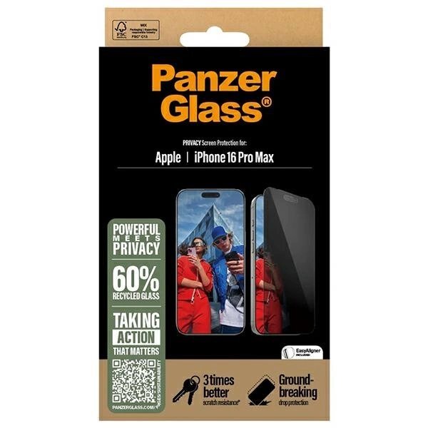iPhone 16 Pro Max 6.9" PanzerGlass Privacy Screen Protector Ultra-Wide Fit P2864 3