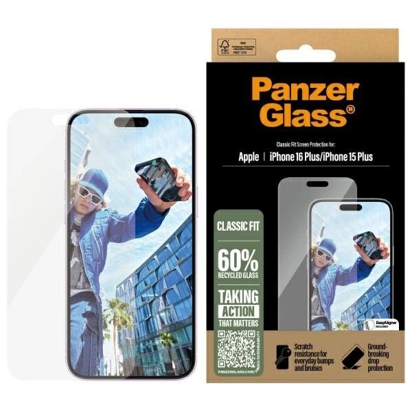 iPhone 16 Plus 6.7" PanzerGlass Screen Protector Classic Fit 2875
