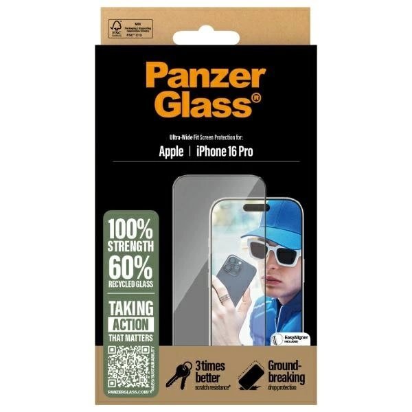 iPhone 16 Pro 6.3" PanzerGlass Screen Protector Ultra-Wide Fit 2862 3