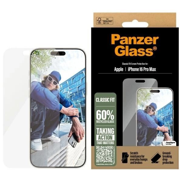 iPhone 16 Pro Max 6.9" PanzerGlass Screen Protector Classic Fit 2876 iPhone 16 Pro Max 6.9" PanzerGlass Screen Protector Classic Fit 2876