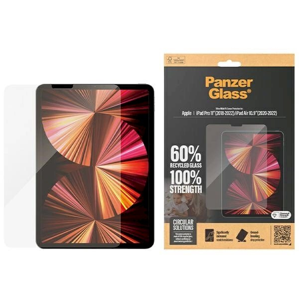 PanzerGlass Ultra-Wide Fit antibacterial apsauginis stiklas iPad Pro 11 2018-2022 / Air 10.9 2020-2022 PanzerGlass Ultra-Wide Fit antibacterial apsauginis stiklas iPad Pro 11 2018-2022 / Air 10.9 2020-2022