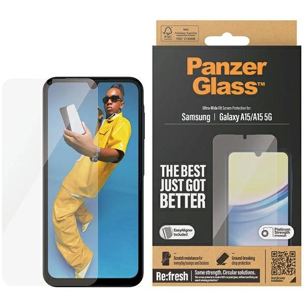PanzerGlass Ultra-Wide Fit apsauginis stiklas Samsung Galaxy A15 / A15 5G PanzerGlass Ultra-Wide Fit apsauginis stiklas Samsung Galaxy A15 / A15 5G