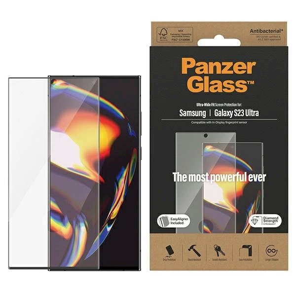 PanzerGlass Ultra-Wide Fit apsauginis stiklas Applicator Samsung Galaxy S23 Ultra PanzerGlass Ultra-Wide Fit apsauginis stiklas Applicator Samsung Galaxy S23 Ultra