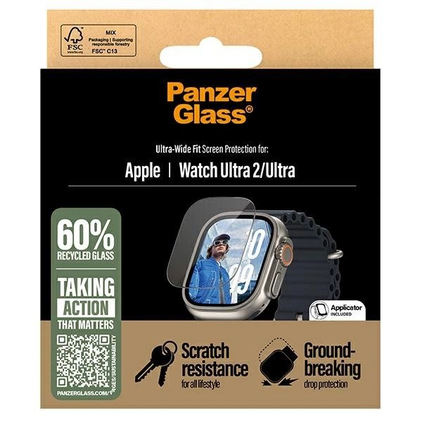 PanzerGlass Ultra-Wide Fit Ultra Screen Protection Apsauginis stiklas Apple Watch Ultra 2 - Skaidrus 3 PanzerGlass Ultra-Wide Fit Ultra Screen Protection Apsauginis stiklas Apple Watch Ultra 2 - Skaidrus 3