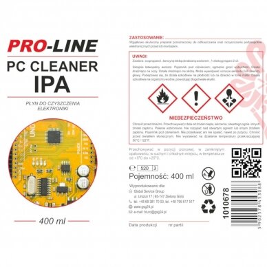 PC CLEANER IPA electronics cleaning fluid PRO-LINE spray 400ml 2 PC CLEANER IPA electronics cleaning fluid PRO-LINE spray 400ml 2