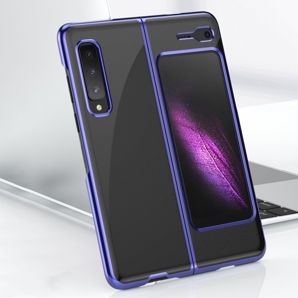 Plating Case hard case Electroplating frame Cover for Samsung Galaxy Fold blue 3 Plating Case hard case Electroplating frame Cover for Samsung Galaxy Fold blue 3