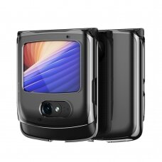 Dėklas Plating Case hard case Electroplating frame Cover for Motorola Razr 5G Juodas
