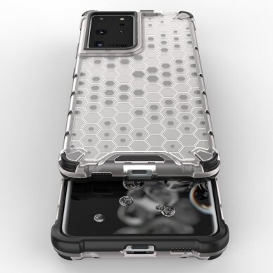 Plastikinis dėklas Honeycomb Case armor Samsung Galaxy S21 Ultra 5G skaidrus 1