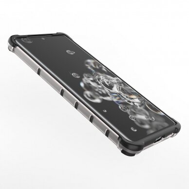 Plastikinis dėklas Honeycomb Case armor Samsung Galaxy S21 Ultra 5G skaidrus 3