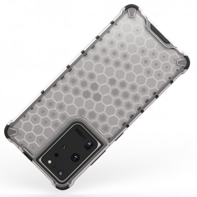 Plastikinis dėklas Honeycomb Case armor Samsung Galaxy S21 Ultra 5G skaidrus 4