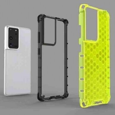Plastikinis dėklas Honeycomb Case armor Samsung Galaxy S21 Ultra 5G skaidrus 5