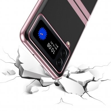 Dėklas Plating Samsung Galaxy Z Flip 4 Juodais kraštais 10
