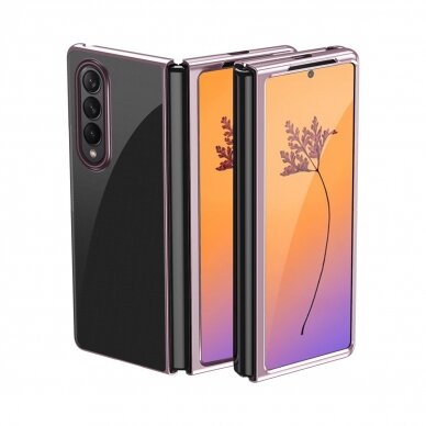 Dėklas Plating Samsung Galaxy Z Fold 4 Rožiniais kraštais Dėklas Plating Samsung Galaxy Z Fold 4 Rožiniais kraštais