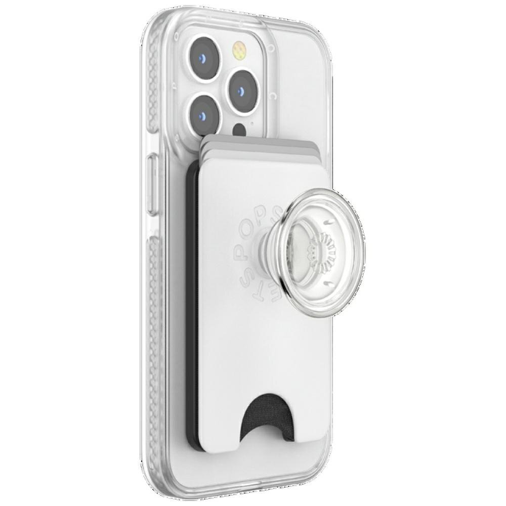 Telefono laikiklis su MagSafe piniginei Popsockets PopWallet+ PopGrip PW+ MS G2 – baltas / skaidrus 3