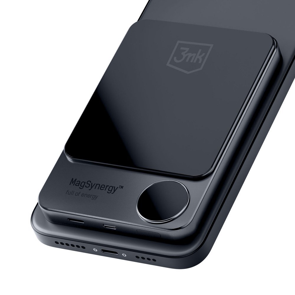 Išorinė baterija Powerbank 3mk MagSynergy 10000mAh indukcinė su MagSafe – juoda 2 Išorinė baterija Powerbank 3mk MagSynergy 10000mAh indukcinė su MagSafe – juoda 2