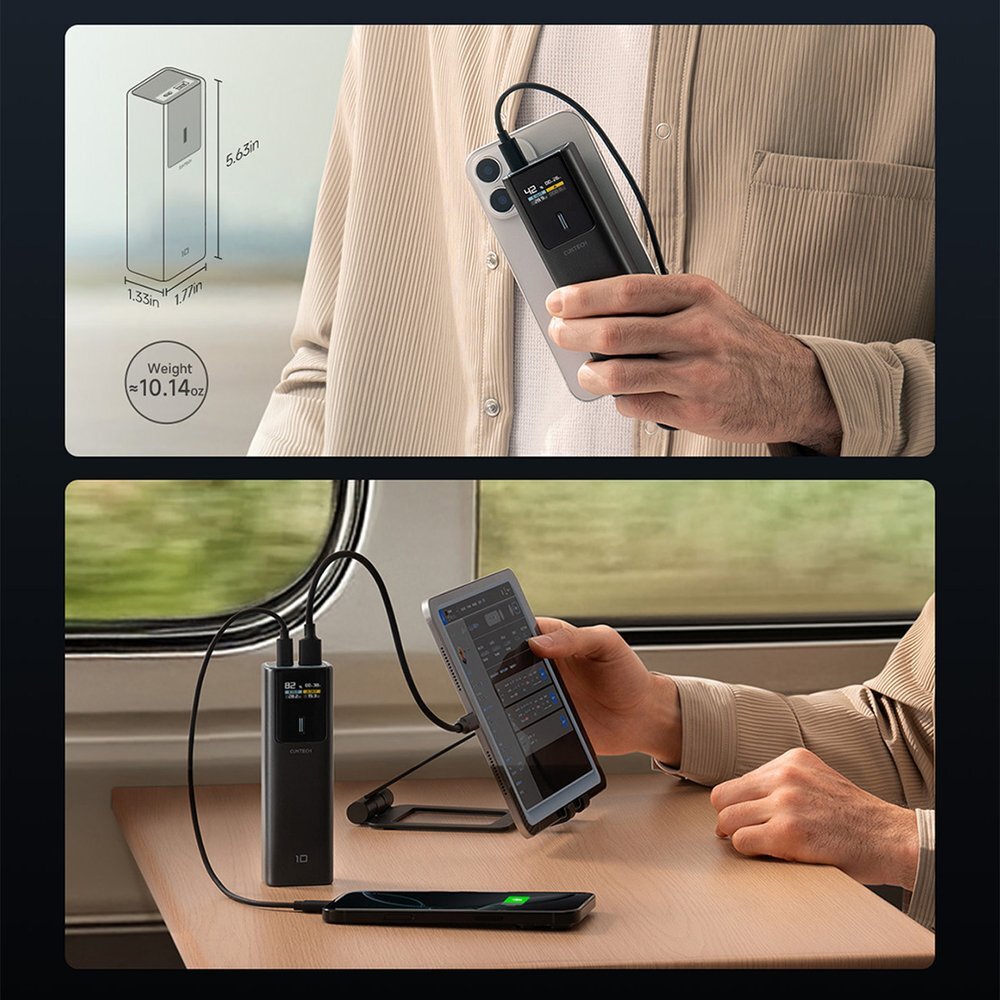 Išorinė baterija Powerbank Cuktech CKPB100PGLBL 150W 10000mAh USB-C / USB-A – juoda 4