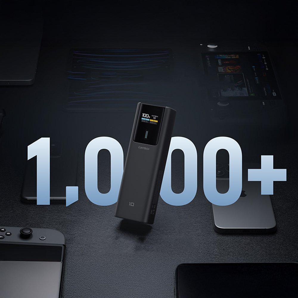 Išorinė baterija Powerbank Cuktech CKPB100PGLBL 150W 10000mAh USB-C / USB-A – juoda 7