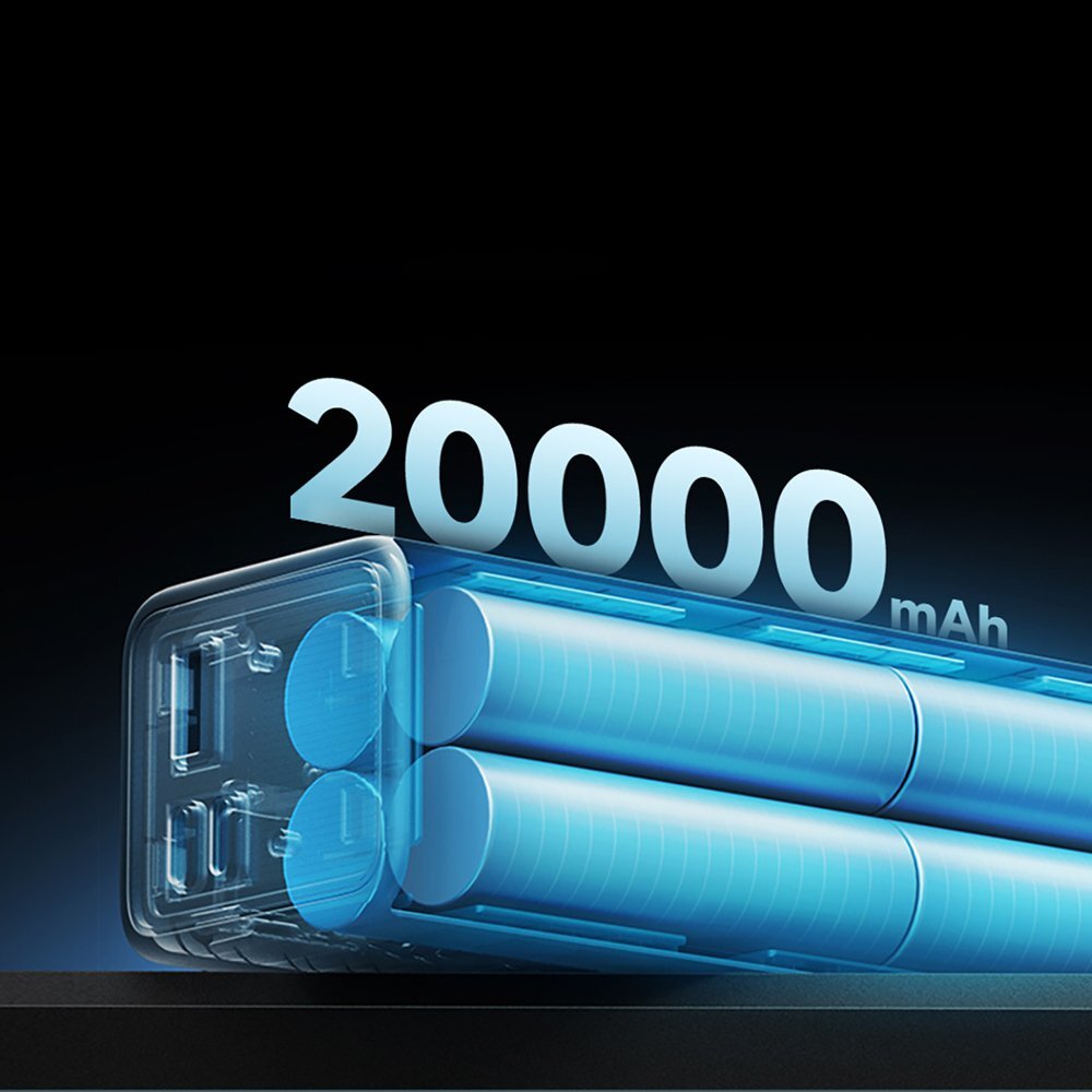 Išorinė baterija Powerbank Cuktech CUKP200XGLGR 100W 20000mAh 2x USB-C + 1x USB-A – pilka 8 Išorinė baterija Powerbank Cuktech CUKP200XGLGR 100W 20000mAh 2x USB-C + 1x USB-A – pilka 8