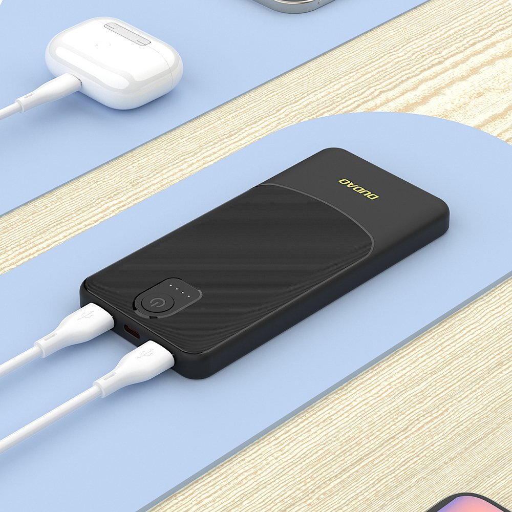 Išorinė baterija Powerbank Dudao K10 10000mAh 2.4A 2x USB-A – juoda 4 Išorinė baterija Powerbank Dudao K10 10000mAh 2.4A 2x USB-A – juoda 4