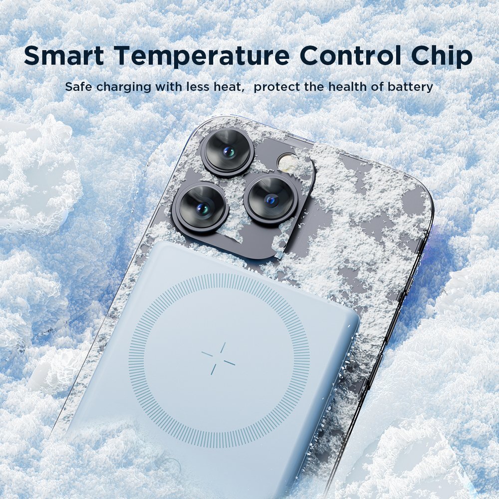 Išorinė baterija Powerbank Joyroom JR-PBM01 magnetinė 10000mAh 20W su stovu + Lightning kabeliu – USB-C – mėlyna 14