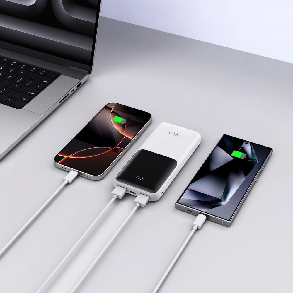Išorinė baterija Powerbank Tech-Protect PB01 10000mAh 22.5W – balta 6 Išorinė baterija Powerbank Tech-Protect PB01 10000mAh 22.5W – balta 6