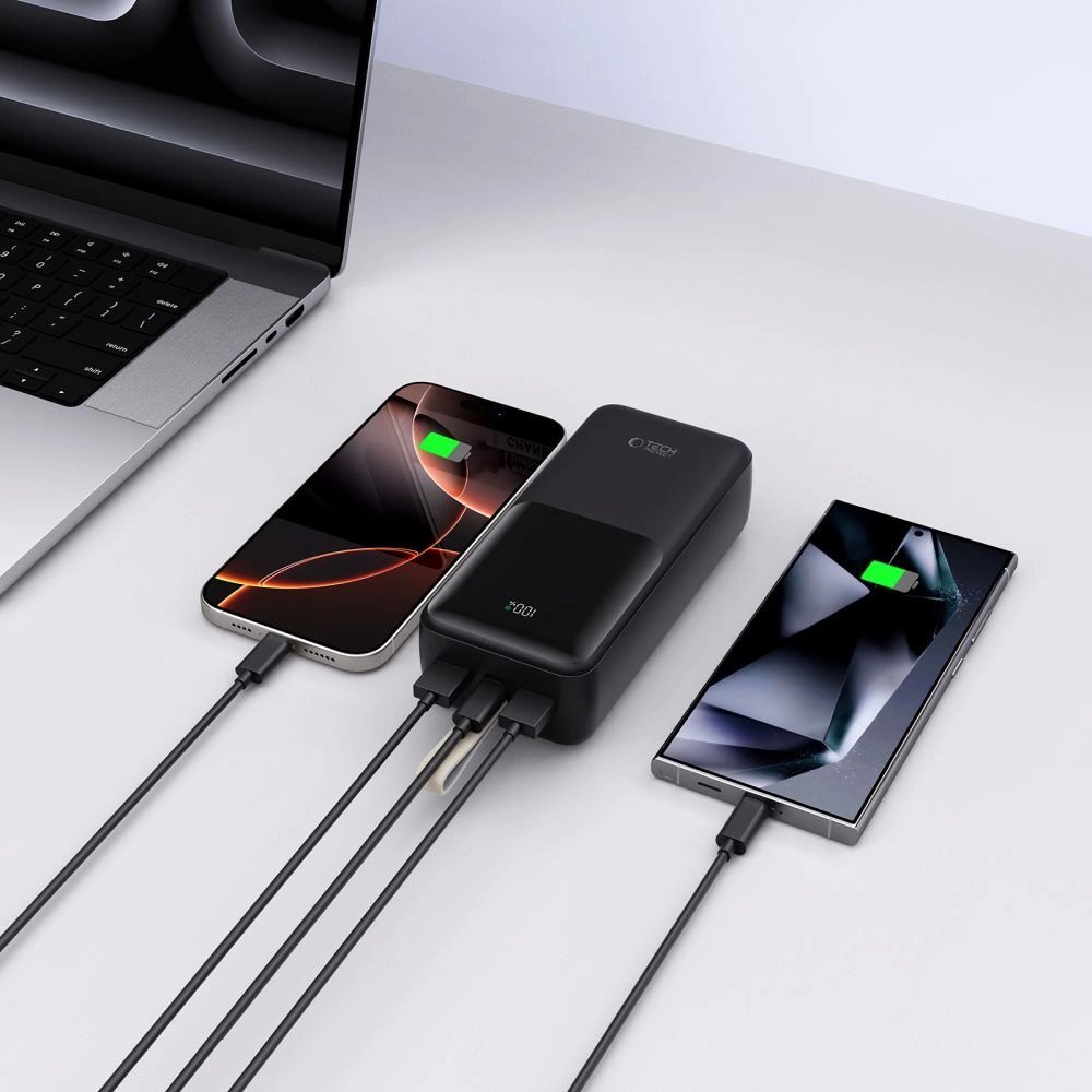 Išorinė baterija Powerbank Tech-Protect PB03 30000mAh 22.5W – juoda 6 Išorinė baterija Powerbank Tech-Protect PB03 30000mAh 22.5W – juoda 6