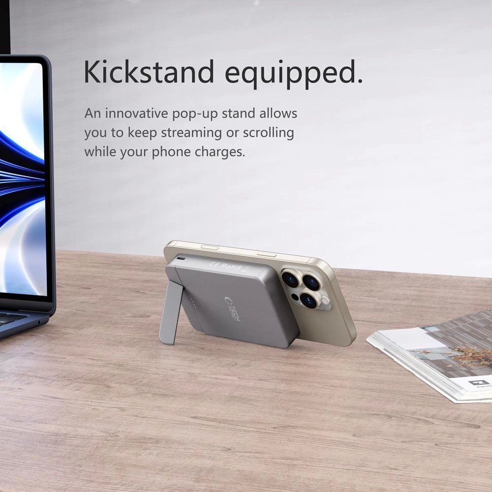 Išorinė baterija Powerbank Tech-Protect PB14 LifeMag MagSafe 10000mAh – pilka 6