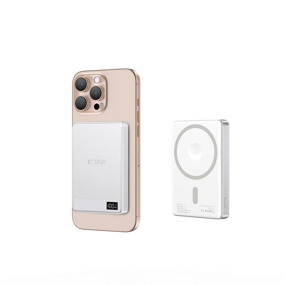 Tech-Protect PB33 LifeMag Powerbank su MagSafe 5000mAh – sidabrinis 4