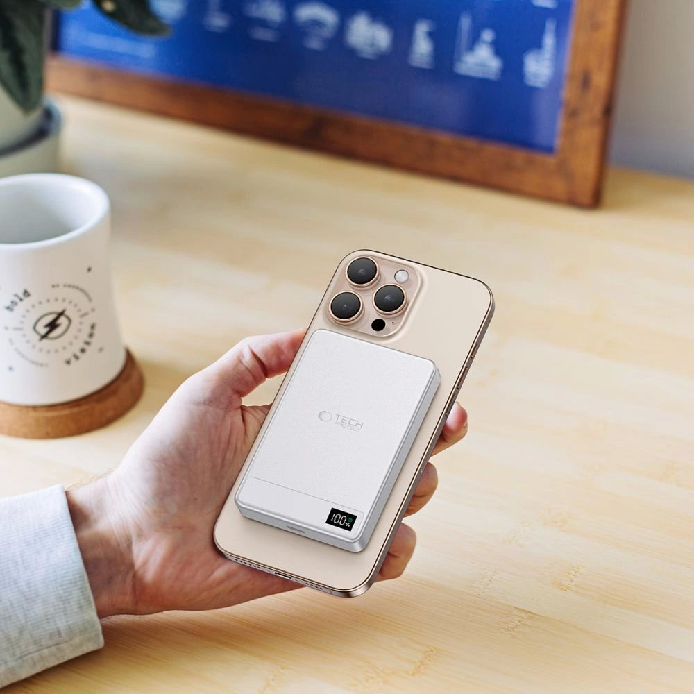 Tech-Protect PB33 LifeMag Powerbank su MagSafe 5000mAh – sidabrinis 7